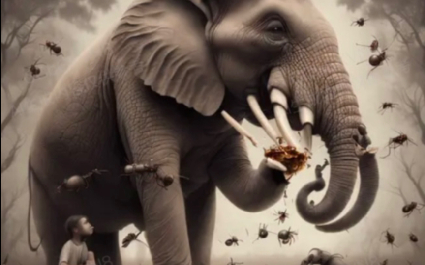 非洲行军蚁吃大象图片