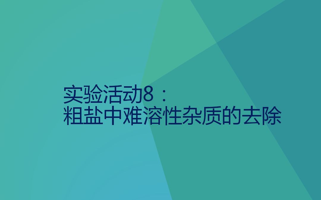 实验活动8 粗盐中难溶性杂质的去除哔哩哔哩bilibili