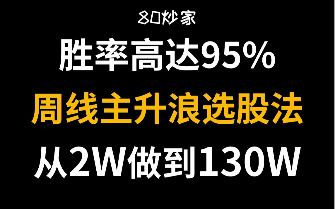 [图]从2W做到130W，周线主升浪选股法，胜率高达95%！！