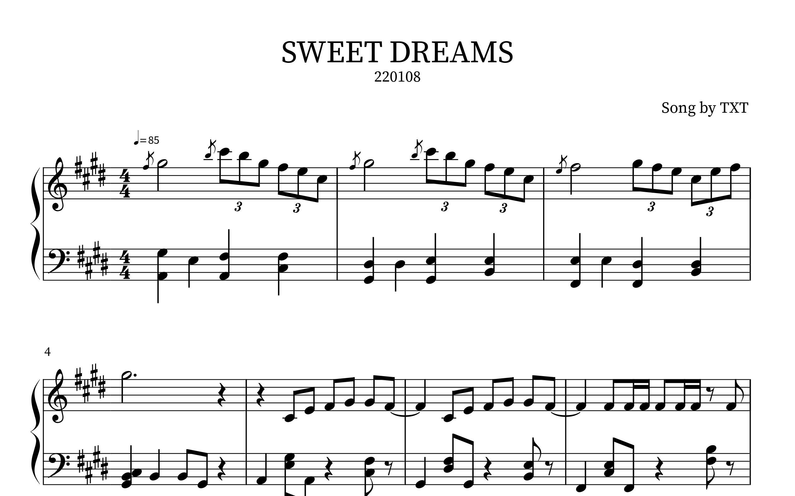 txt - sweet dreams piano sheet(钢琴谱)_哔哩哔哩_bilibili