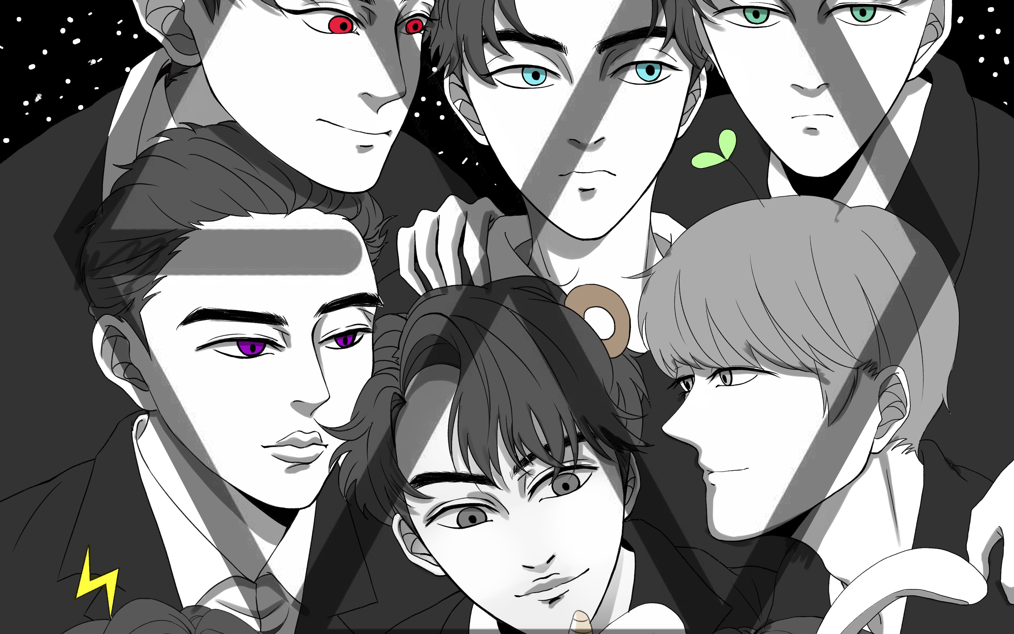 exo七周年贺图 绘画过程