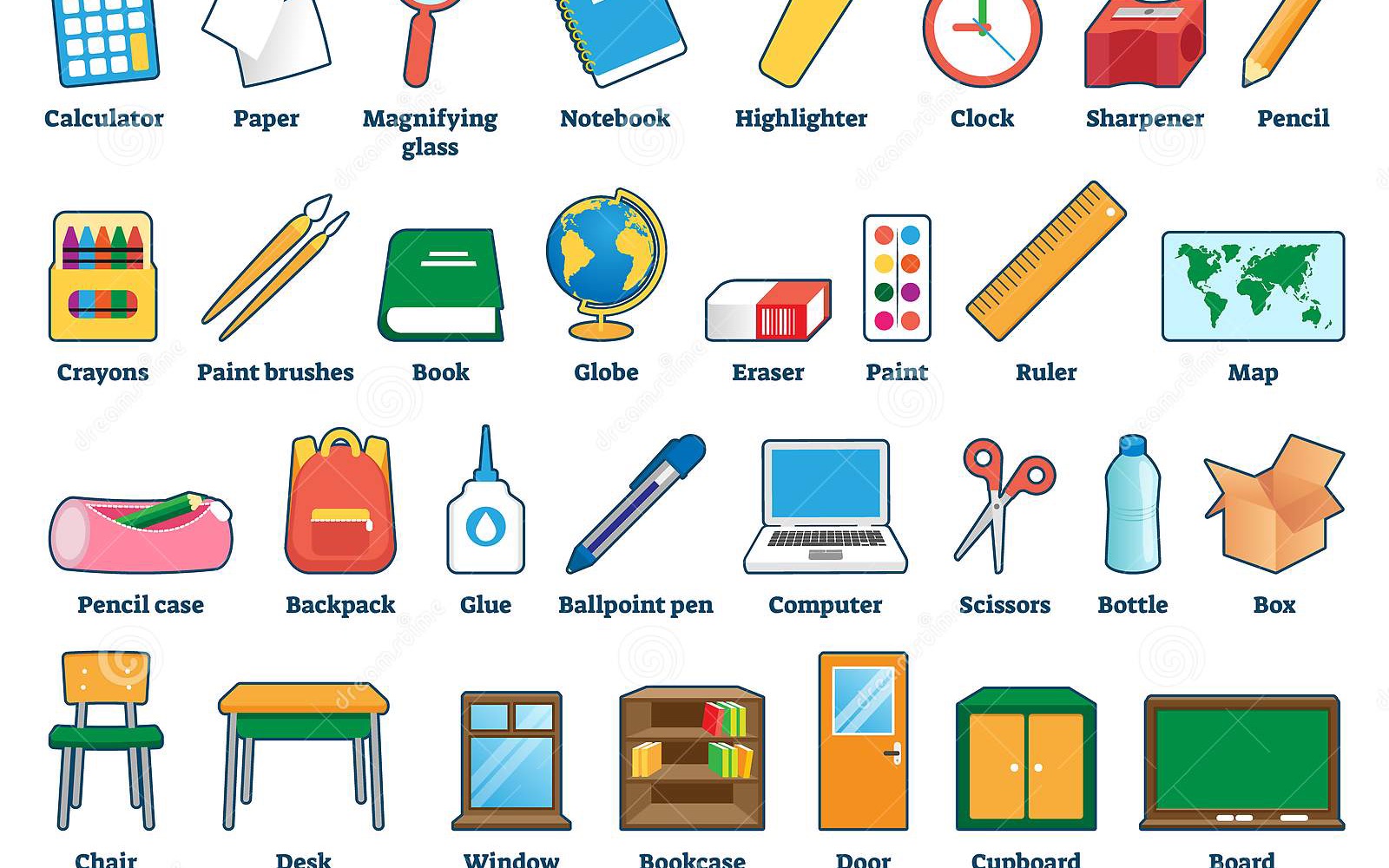 [图]School Objects, Subjects and Building