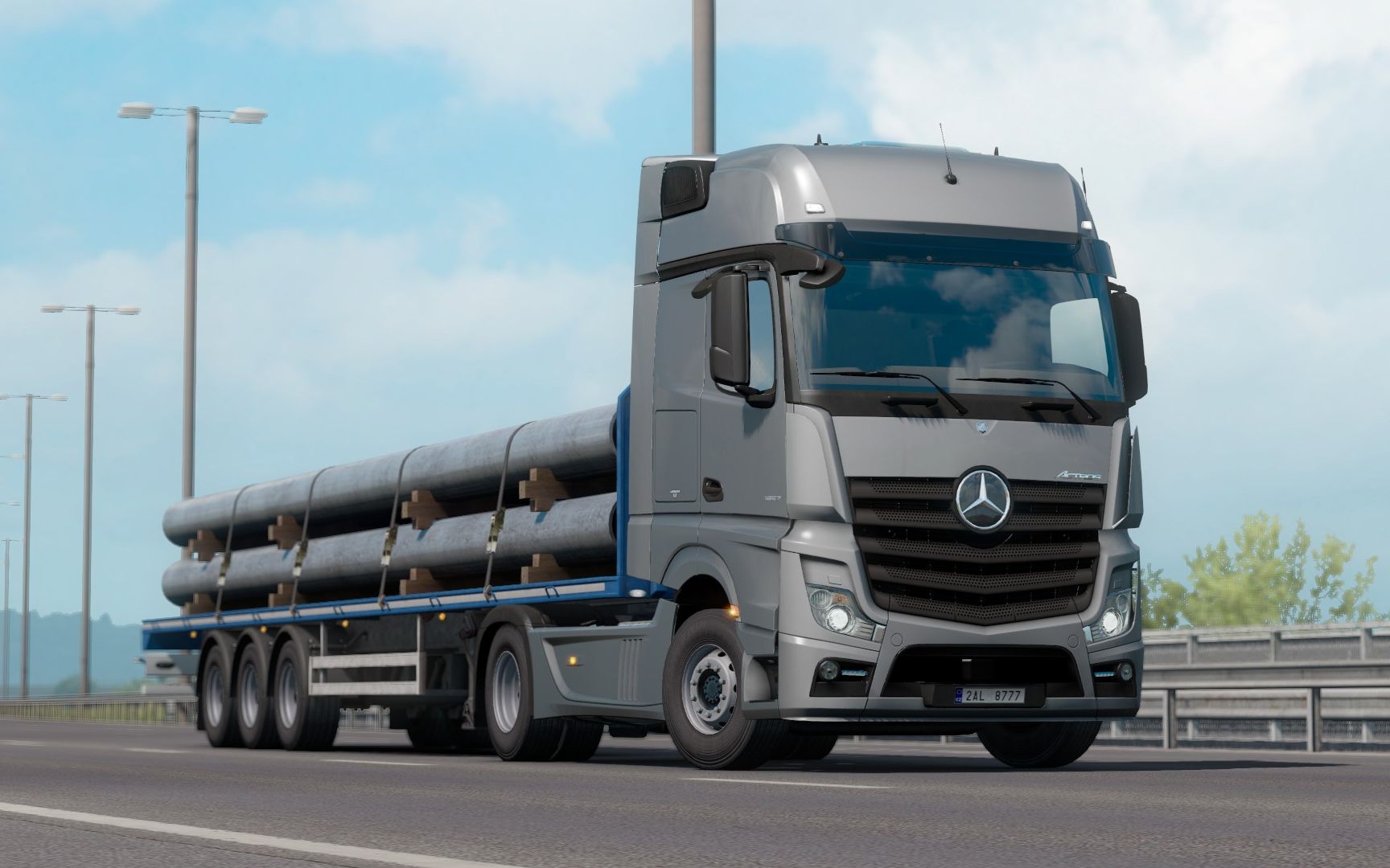 【欧卡2】驾驶奔驰new actros 将铁管运送至索菲亚