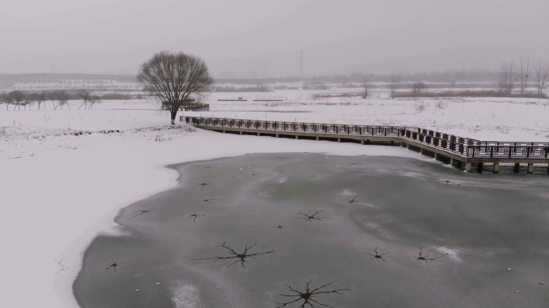 [图]2020年石家庄的第一场雪，滹沱河畔正定古城雪景