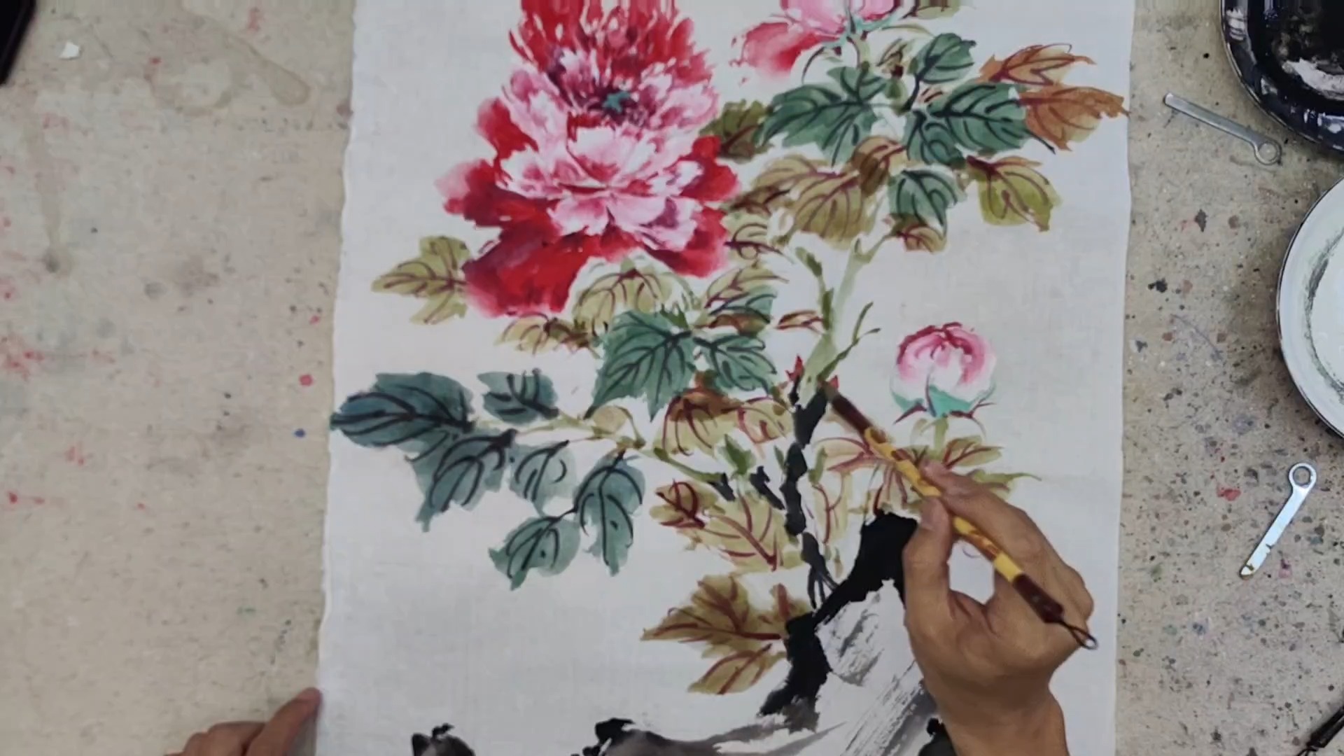 《花开富贵》牡丹花国画技法讲解