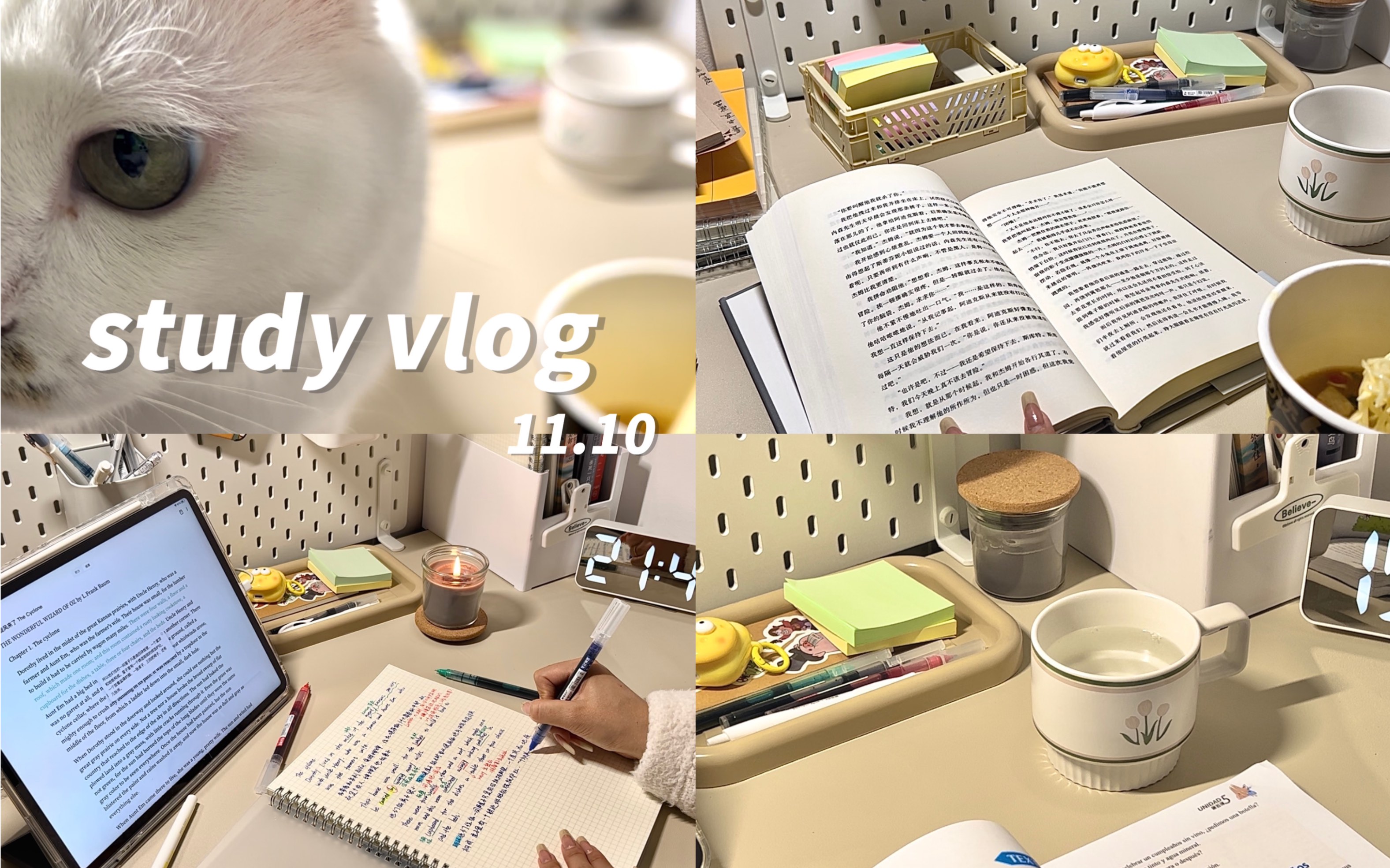 study vlog|晚间学习记录✨动力100%哔哩哔哩bilibili