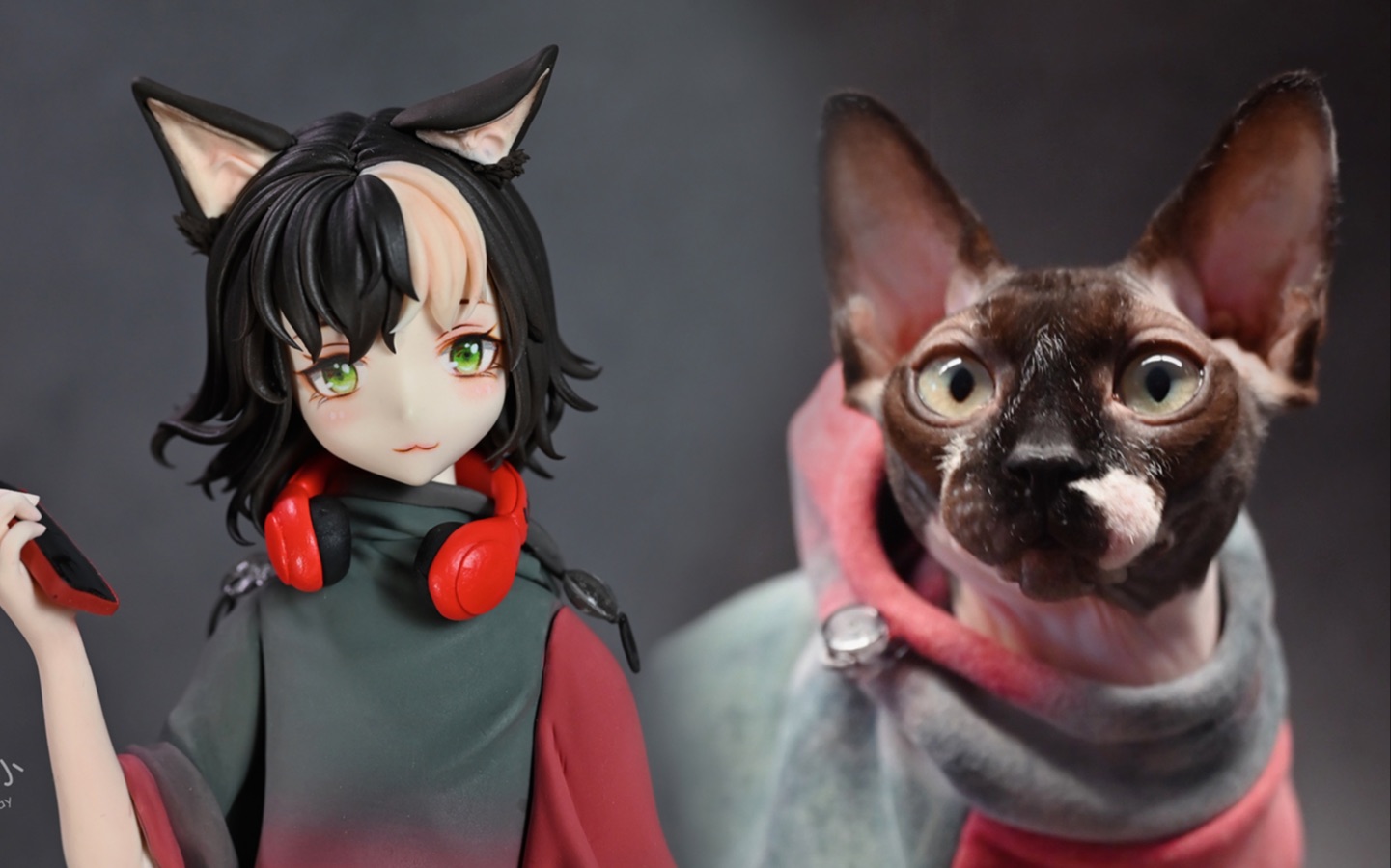 【超轻粘土】无毛猫拟人~滑板少年~用自家猫咪做原型的粘土手办