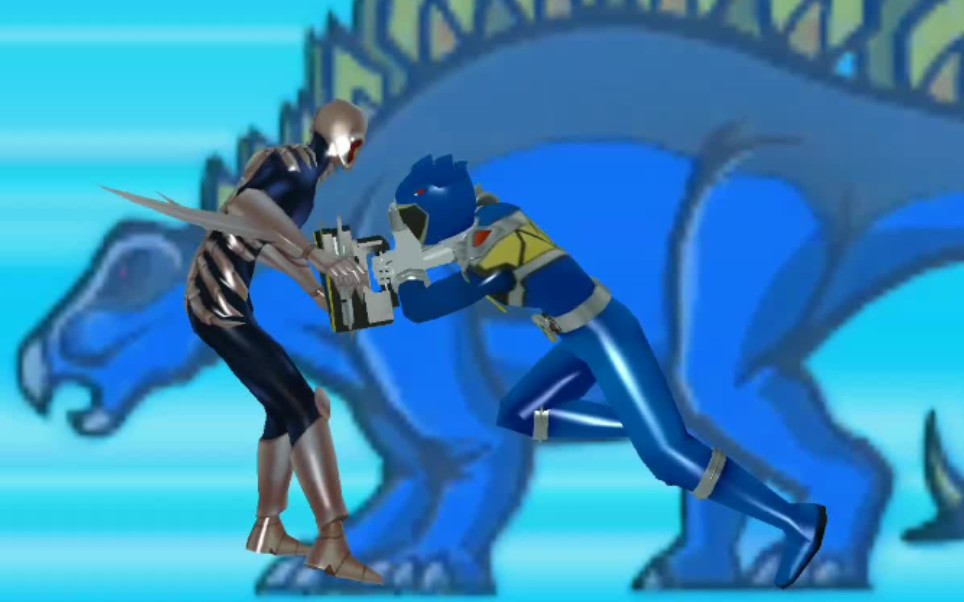 超级战队传奇战争兽电战队强龙蓝必杀技