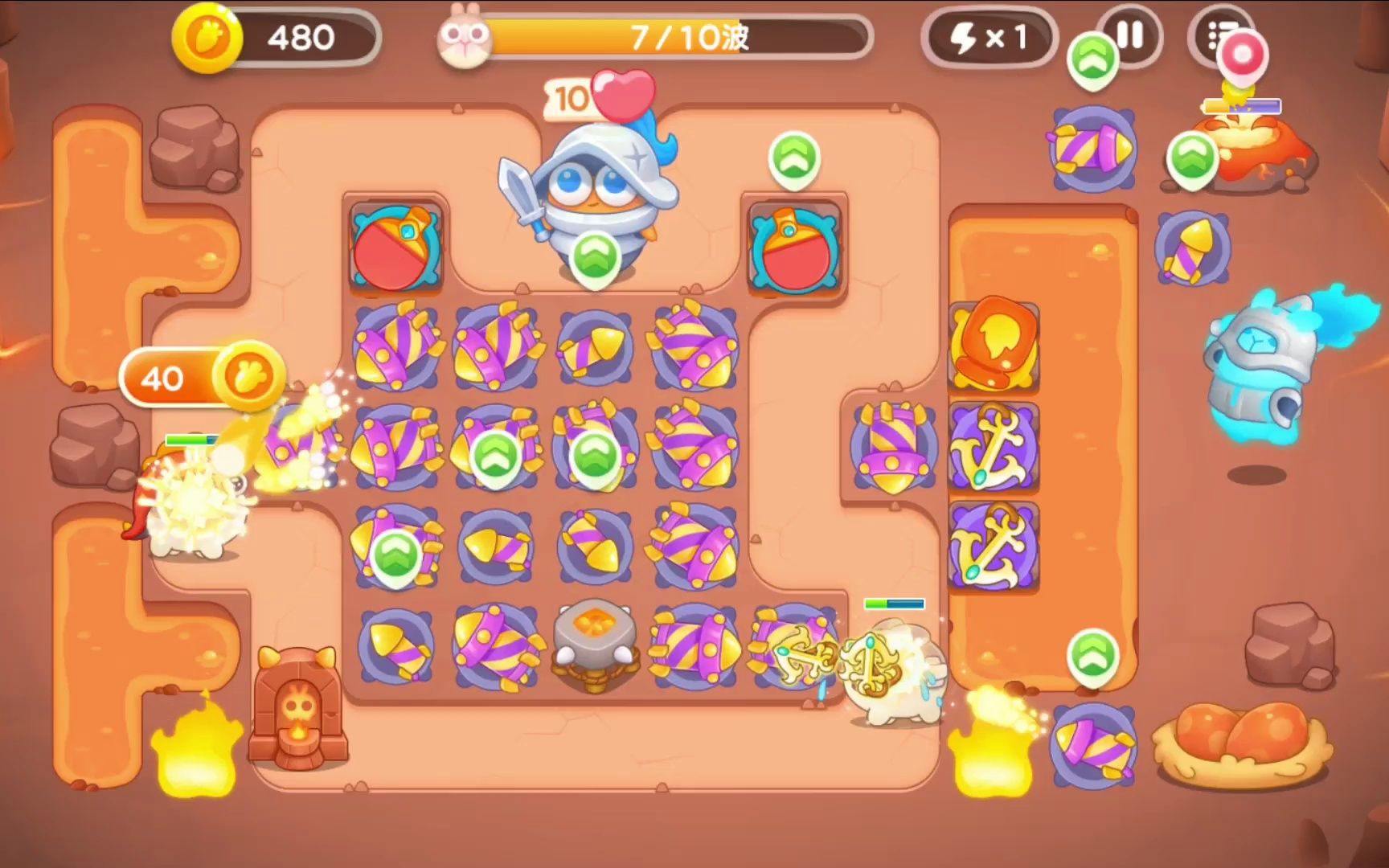 保卫萝卜4 饿龙传说 第55关 全清金萝卜攻略 只用导弹