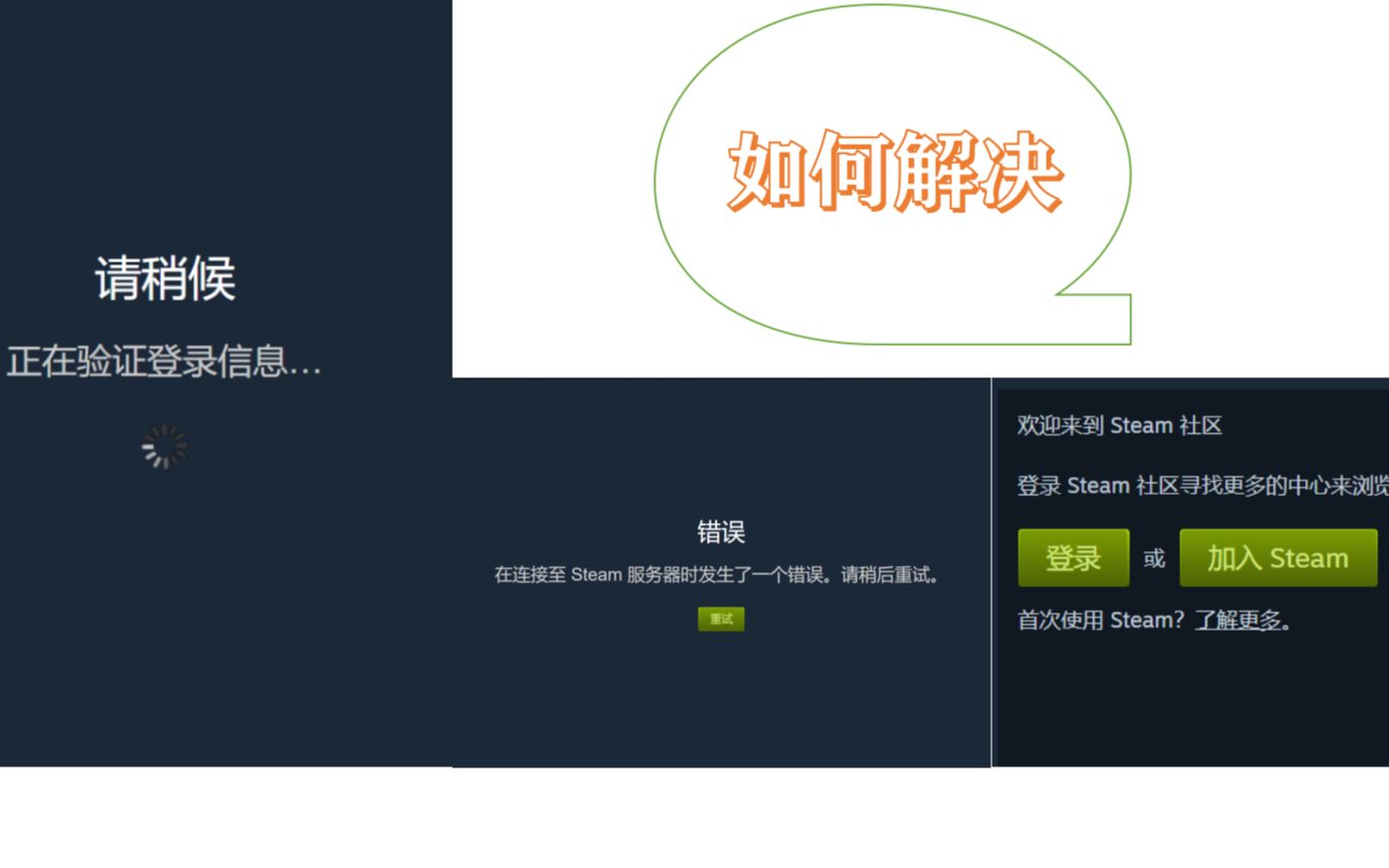 【Steam】如何解决Steam社区验证登录信息后持续错误哔哩哔哩bilibili教程