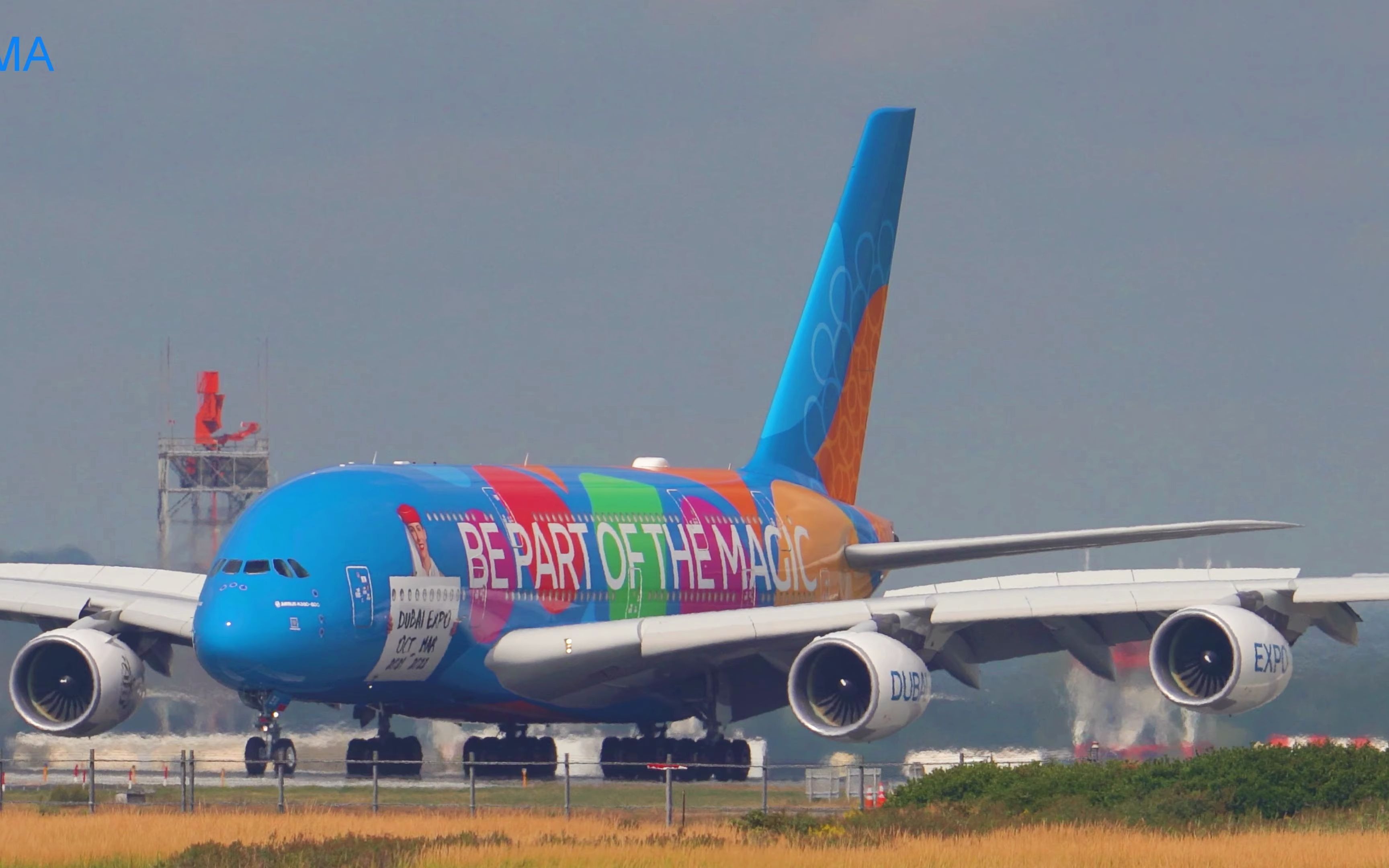 阿航a380迪拜世博会涂装|jfk机场|4k