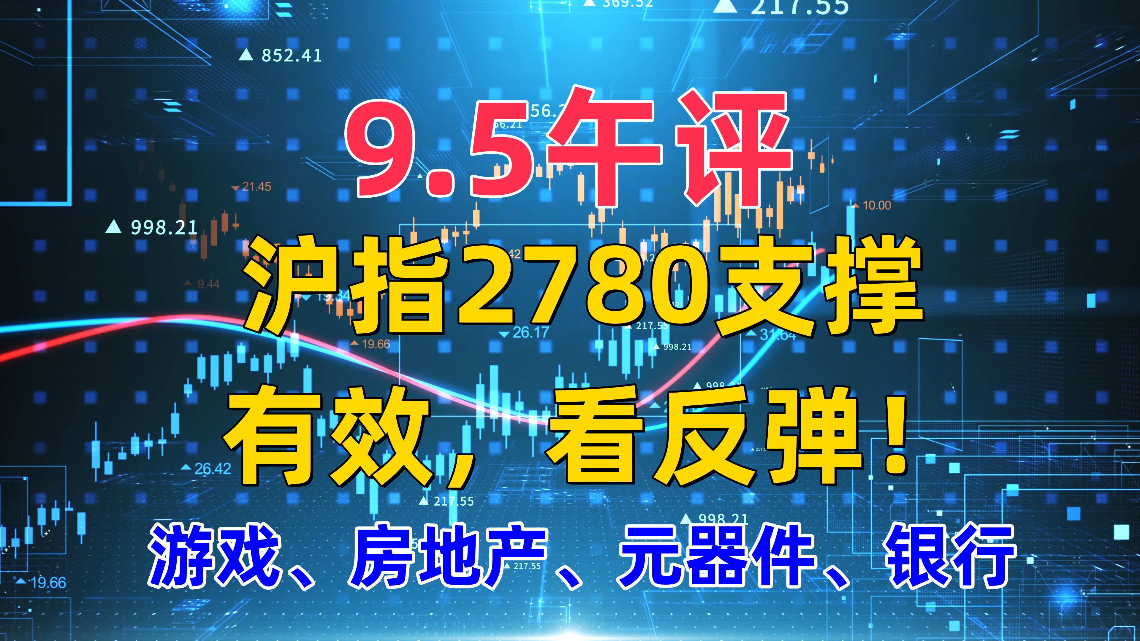 9.5午评,沪指2780支撑有效,看反弹!聊游戏、房地产、元器件等哔哩哔哩bilibili