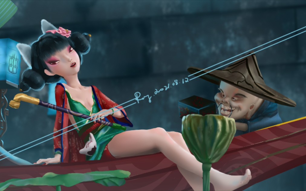 青宝坊主| 白蛇缘起| 青蛇劫起| 绘画板绘伪厚涂| 画画过程_哔哩哔哩