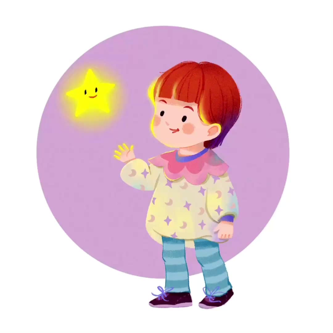女孩 星星绘制过程