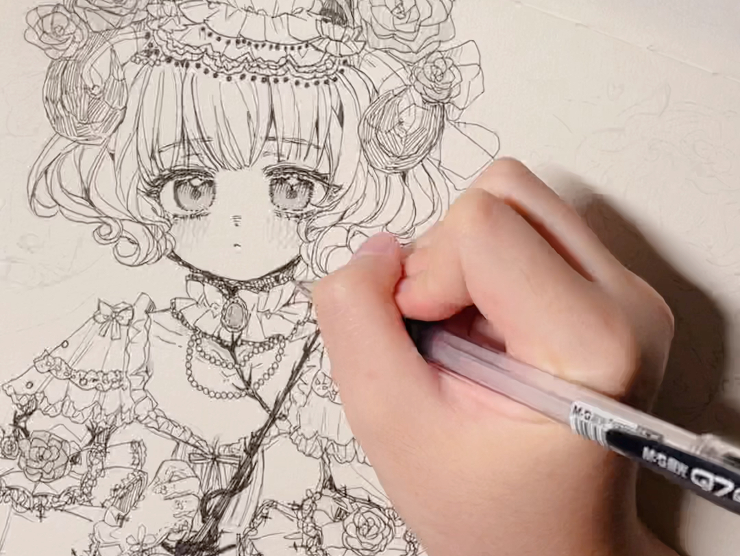 记录,漫长的乱线画蕾丝过程