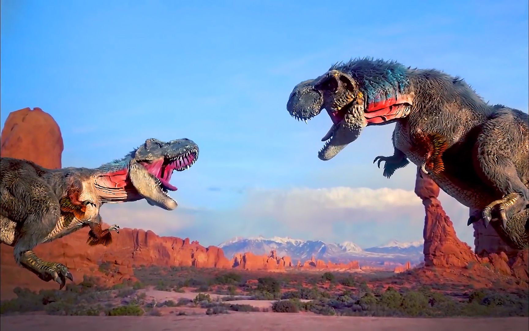 霸王龙被三角龙刺穿眼睛甲龙打断腿镰刀龙抓得满身伤