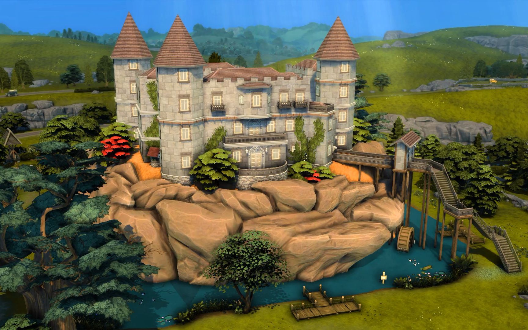 【伊月推荐】n0416 模拟人生4 nocc房子 贝格利亨福德 古城堡 64x64