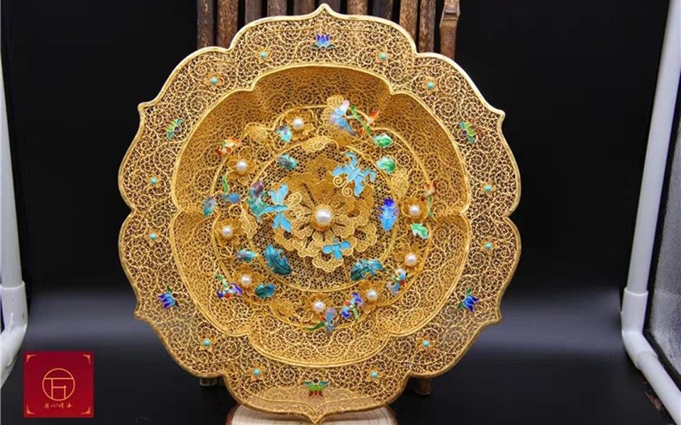 【非遗】传统花丝镶嵌工艺制作过程,慢工铸就细活