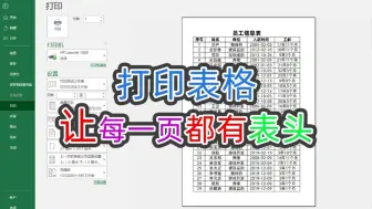 Download Video: excel打印表格时让每一页都自动添加表头打印