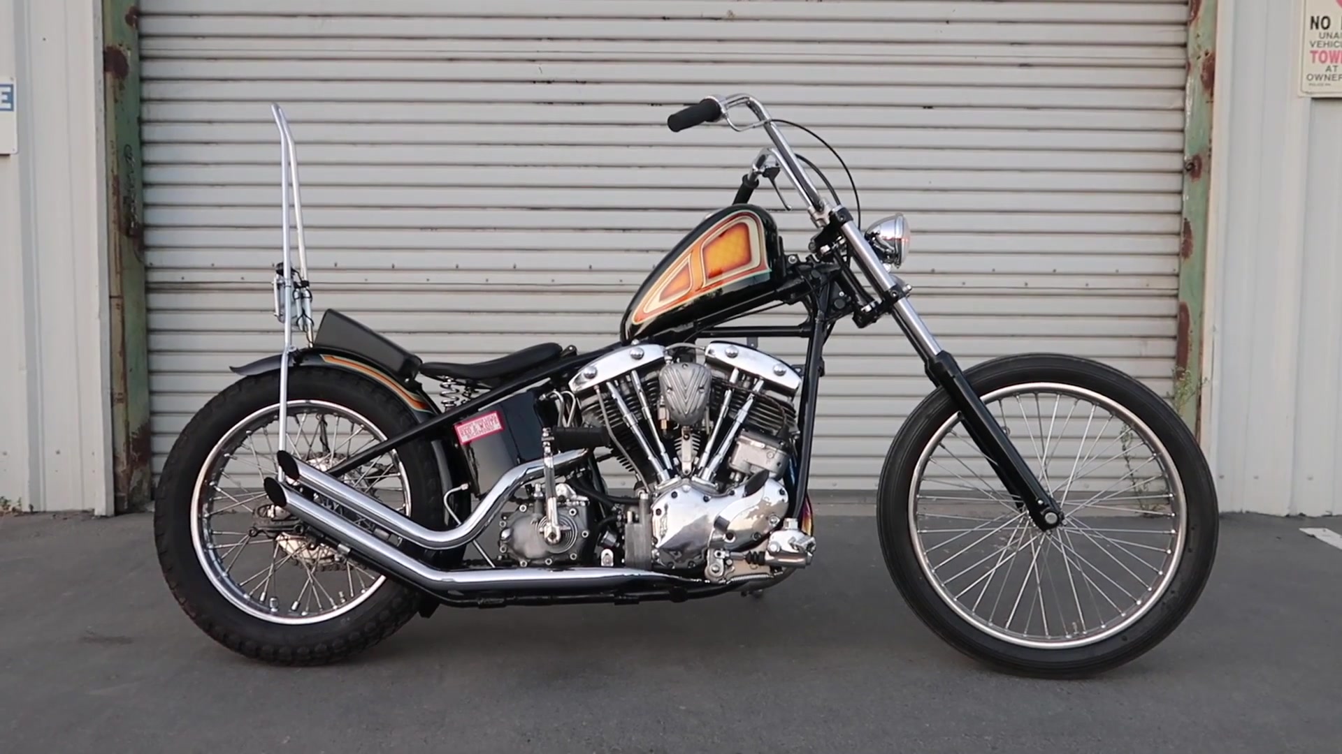 1968年 哈雷shovelhead 改裝old school chopper風格復古摩托車_嗶哩