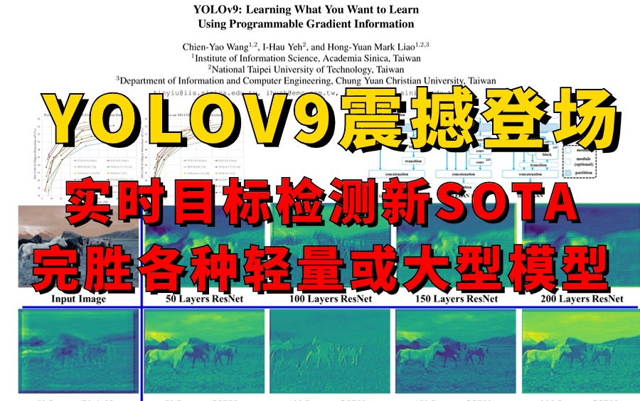 震撼登场!时隔一年YOLOv9来了:实时目标检测新SOTA,完胜各种轻量或大型模型!计算机视觉/深度学习/YOLO目标检测/人工智能哔哩哔哩bilibili