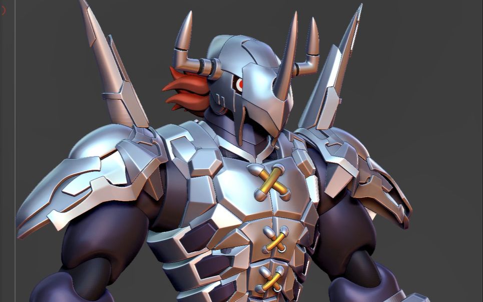 数码宝贝金属战甲战斗暴龙硬表面中