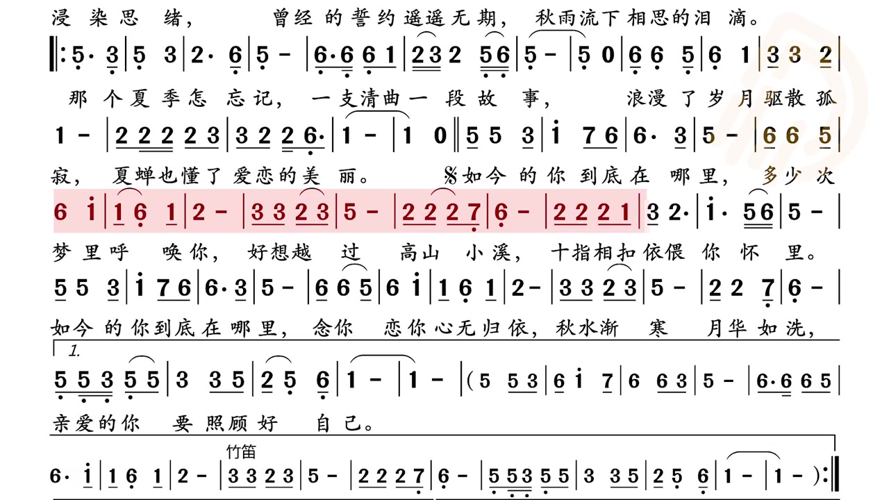 [图]动态谱如今的你到底在哪里简谱唱谱教学简谱简谱视唱视唱视唱练耳