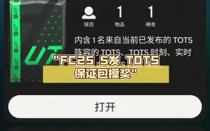 Download Video: FC25 5发 TOTS保证包摸奖