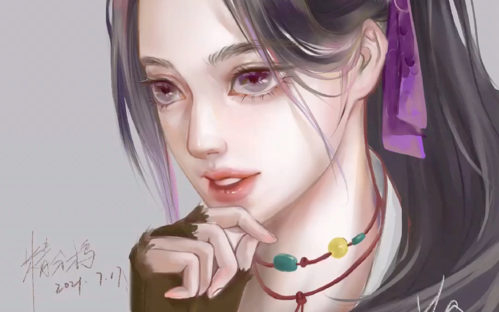 眷思量-屠丽绘画过程,是一对儿情头呀