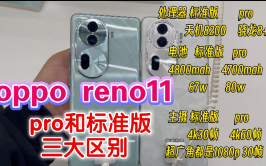 opporeno11标准版和11pro有什么区别?参数明明一样,数据却不一样。