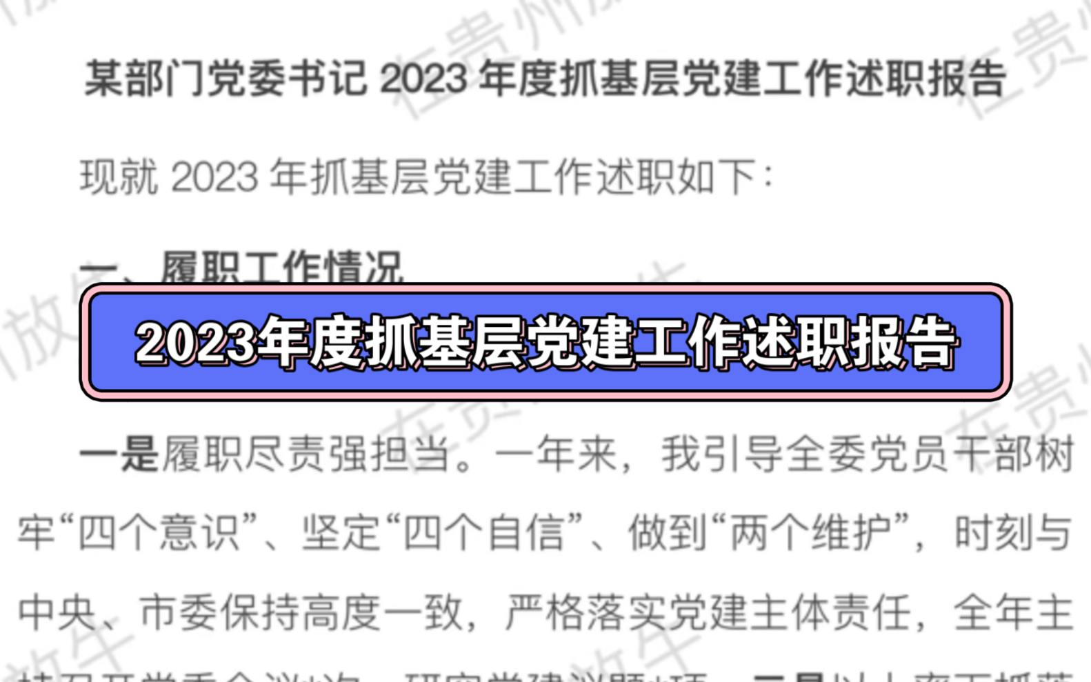 2023年度抓基层党建工作述职报告哔哩哔哩bilibili