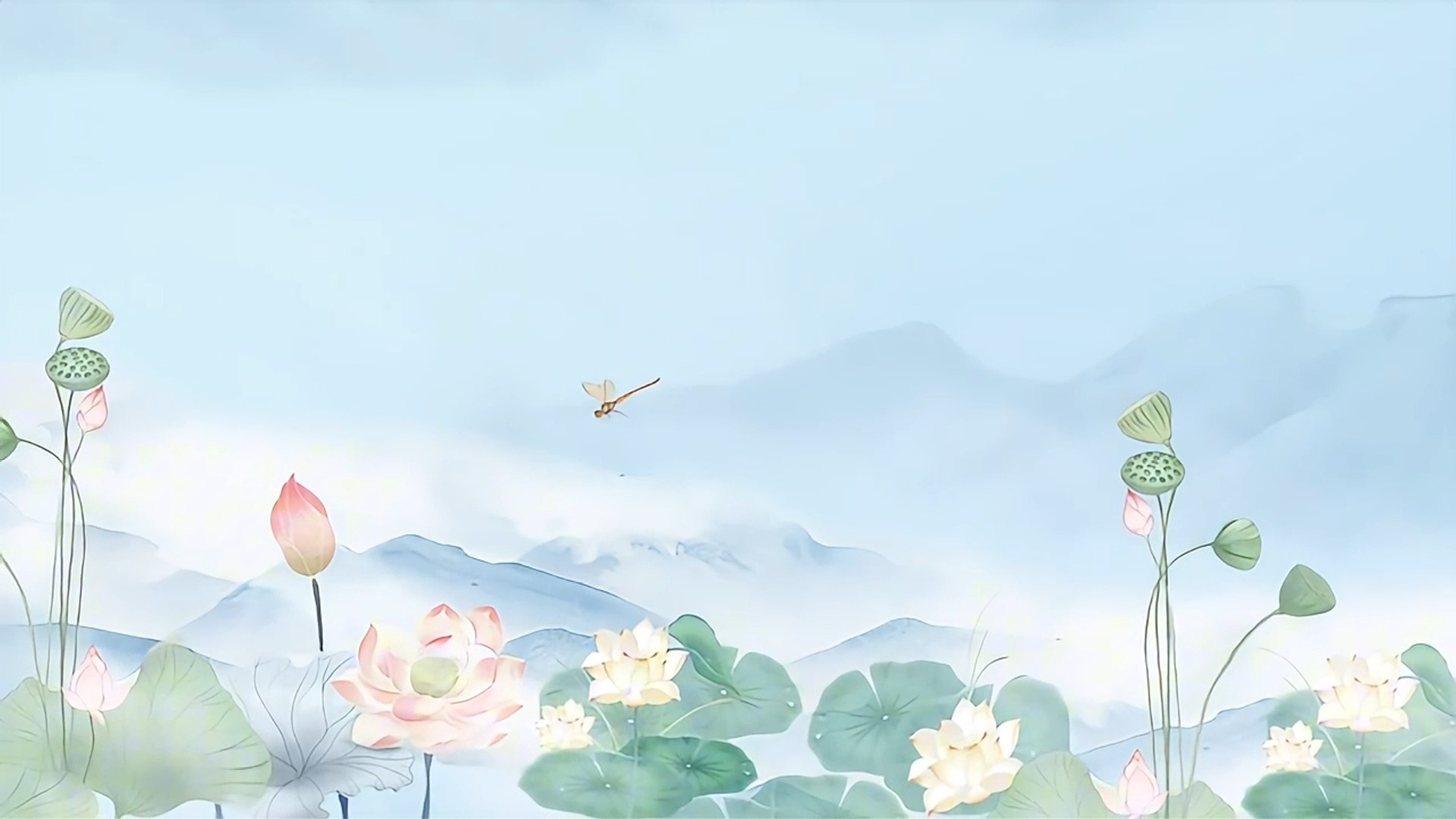 《采莲曲》年会舞蹈高清视频背景高清素材