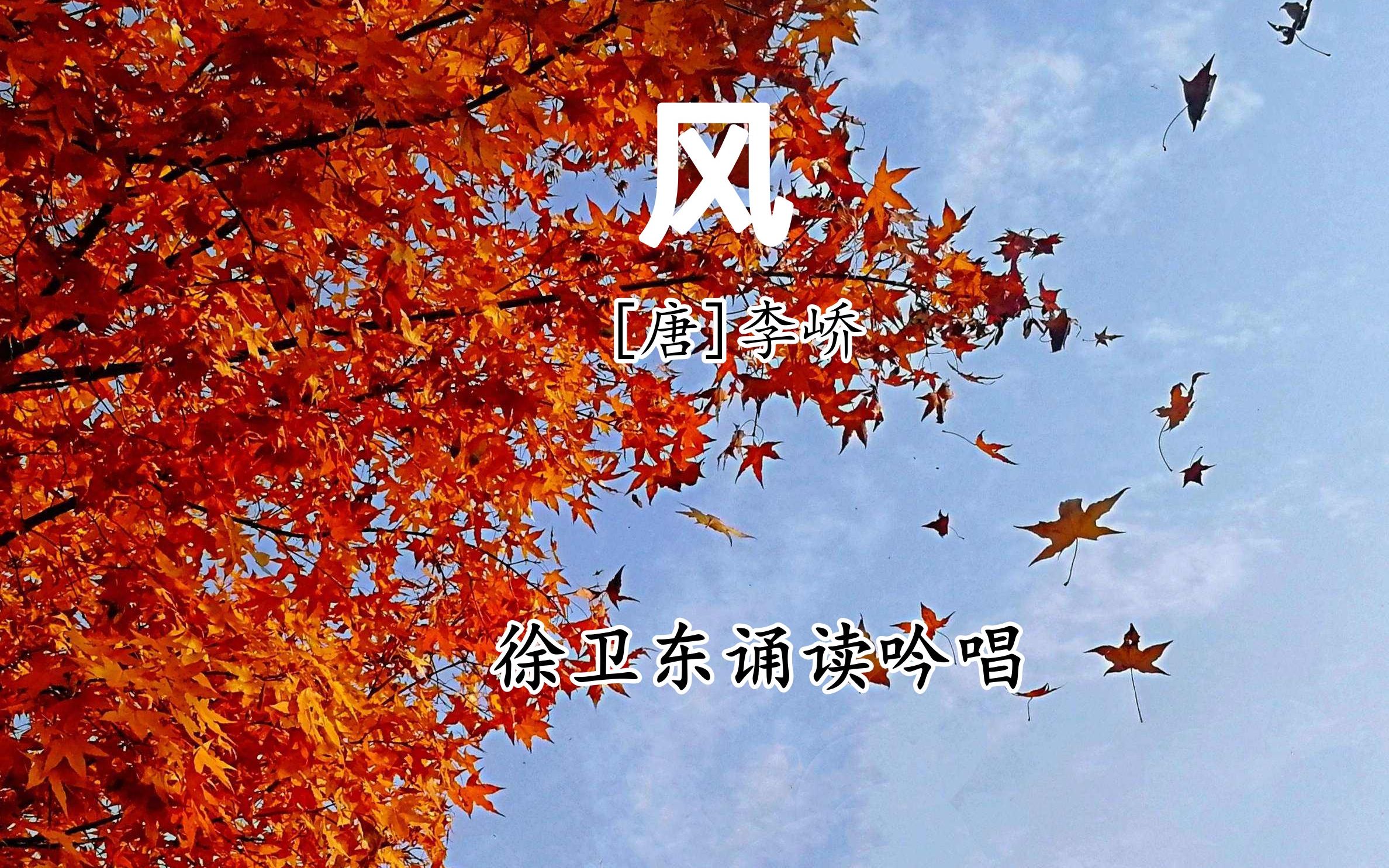 [图]《风》（李峤），徐卫东教授吟诵，好听好看又好学