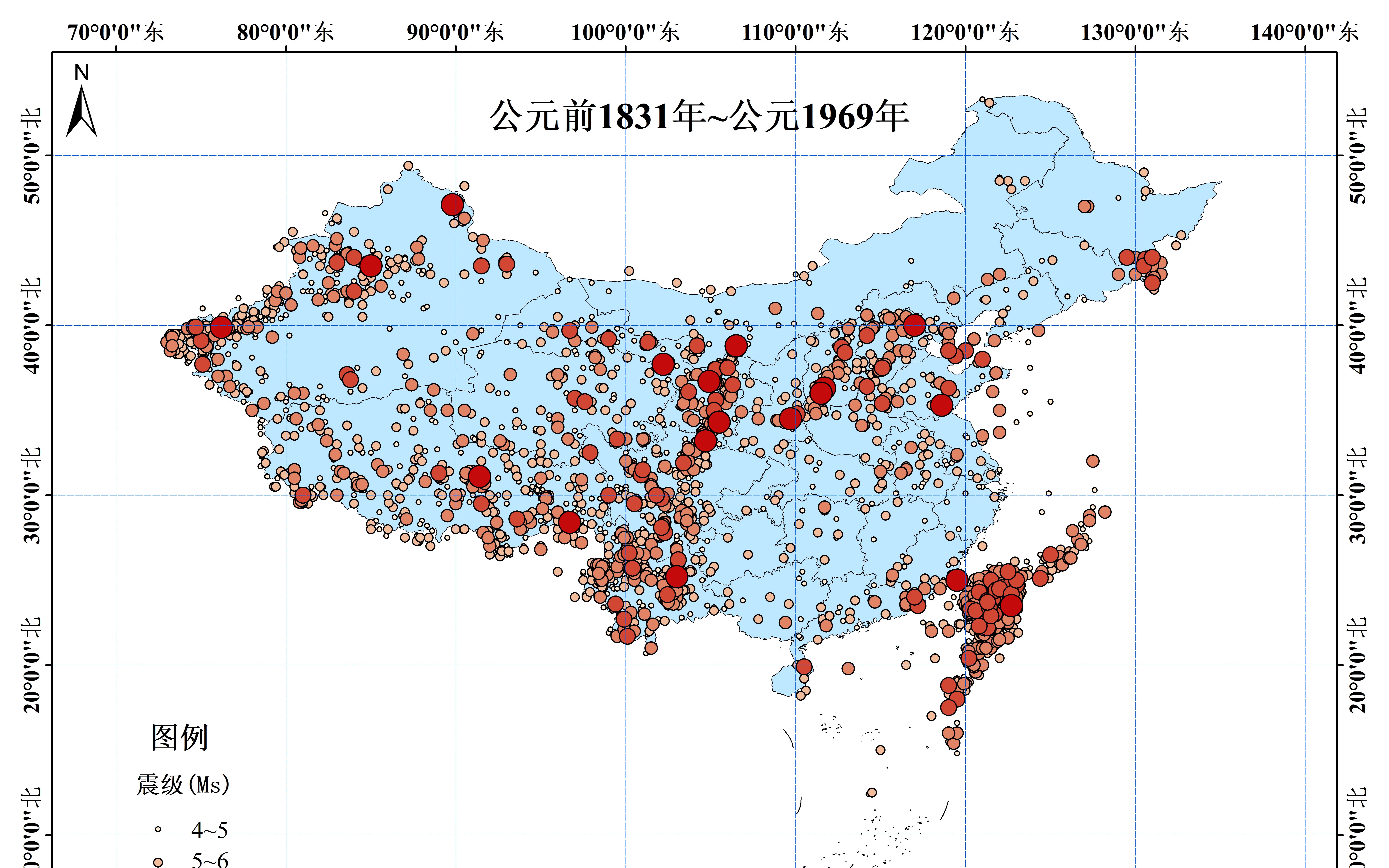 中国地震记录地图图片