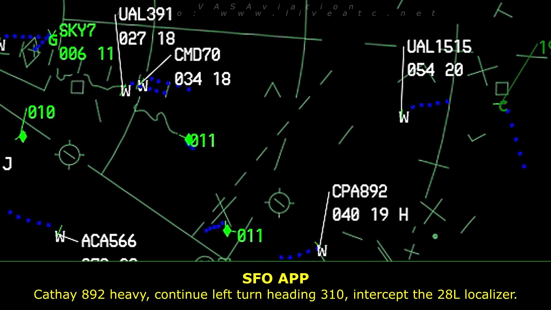 [图][REAL ATC] United and Cathay receive TCAS-RA inbound San Francisco! [Full HD 108