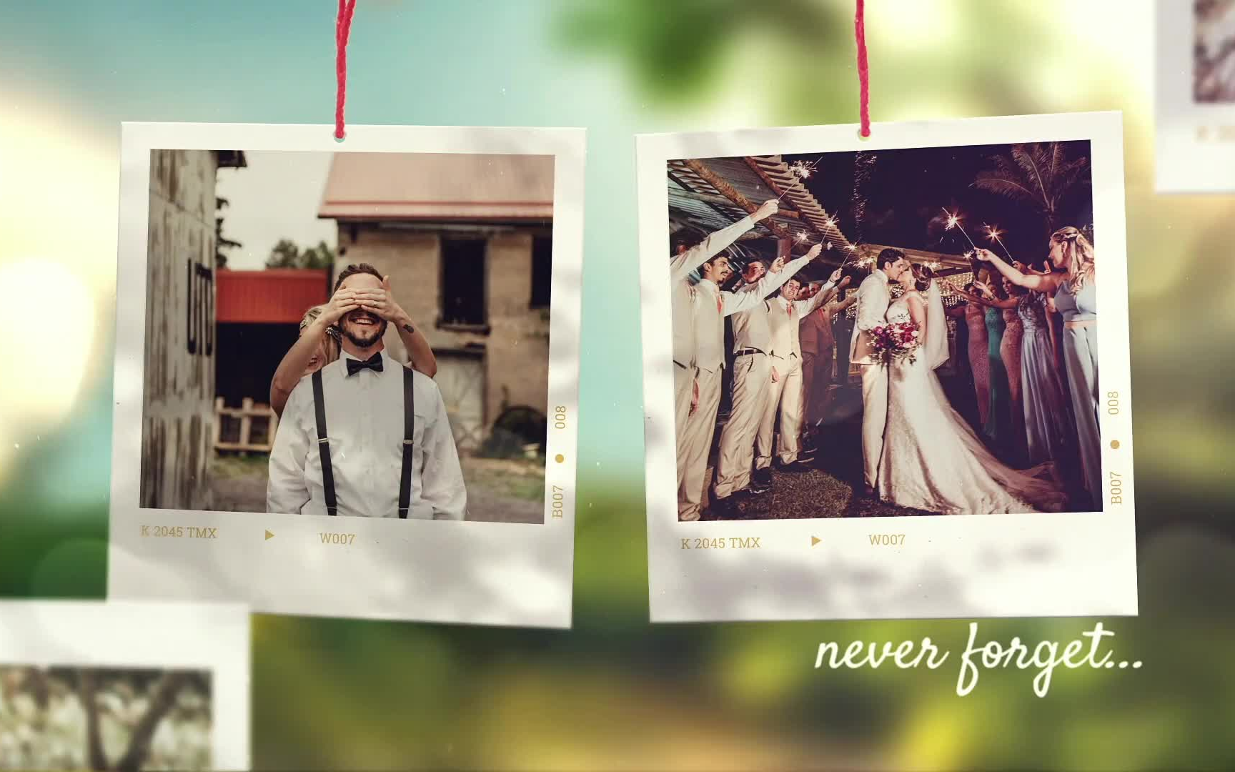 ae模板-婚礼婚庆绳子挂吊特效的幻灯片视频相册视频同学聚会视频家庭