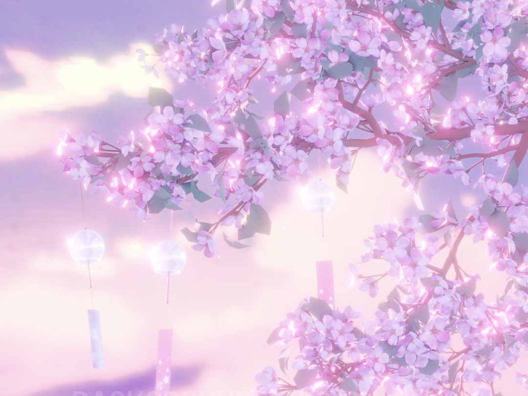 【祈福风铃】竖版动态壁纸/vup虚拟主播直播间场景樱花风铃