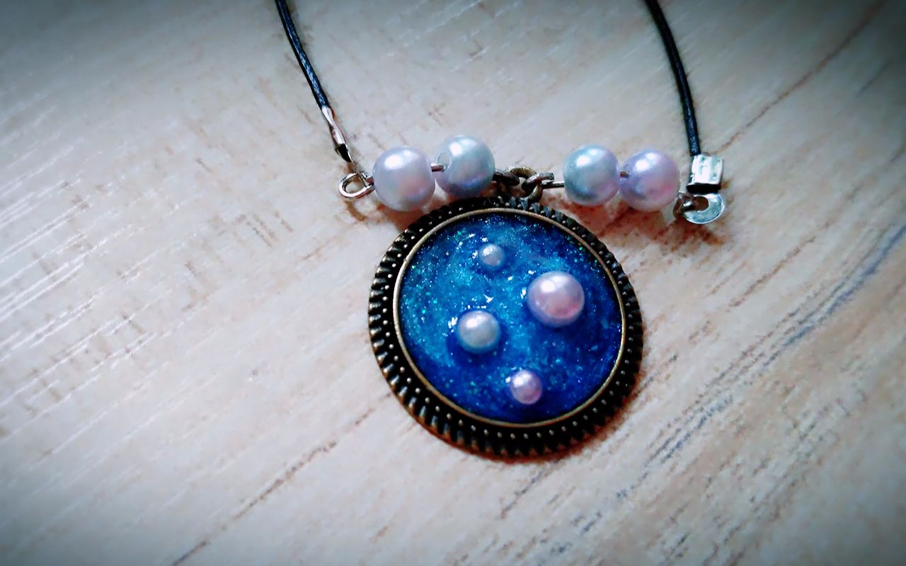 【滴胶制作】初制 uv胶手链 "星空"