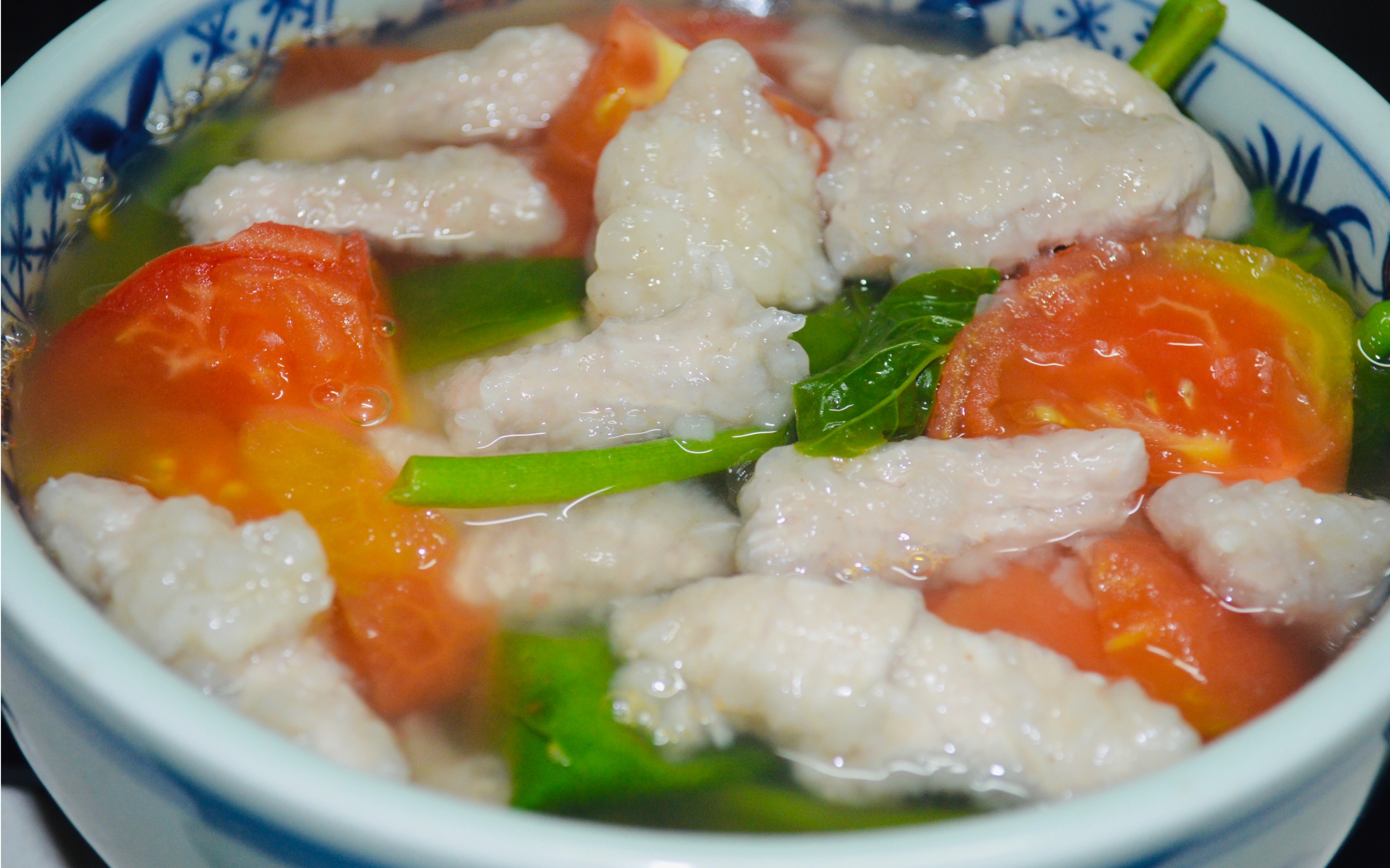 番茄软浆叶滑肉汤,立秋日,你值得拥有.