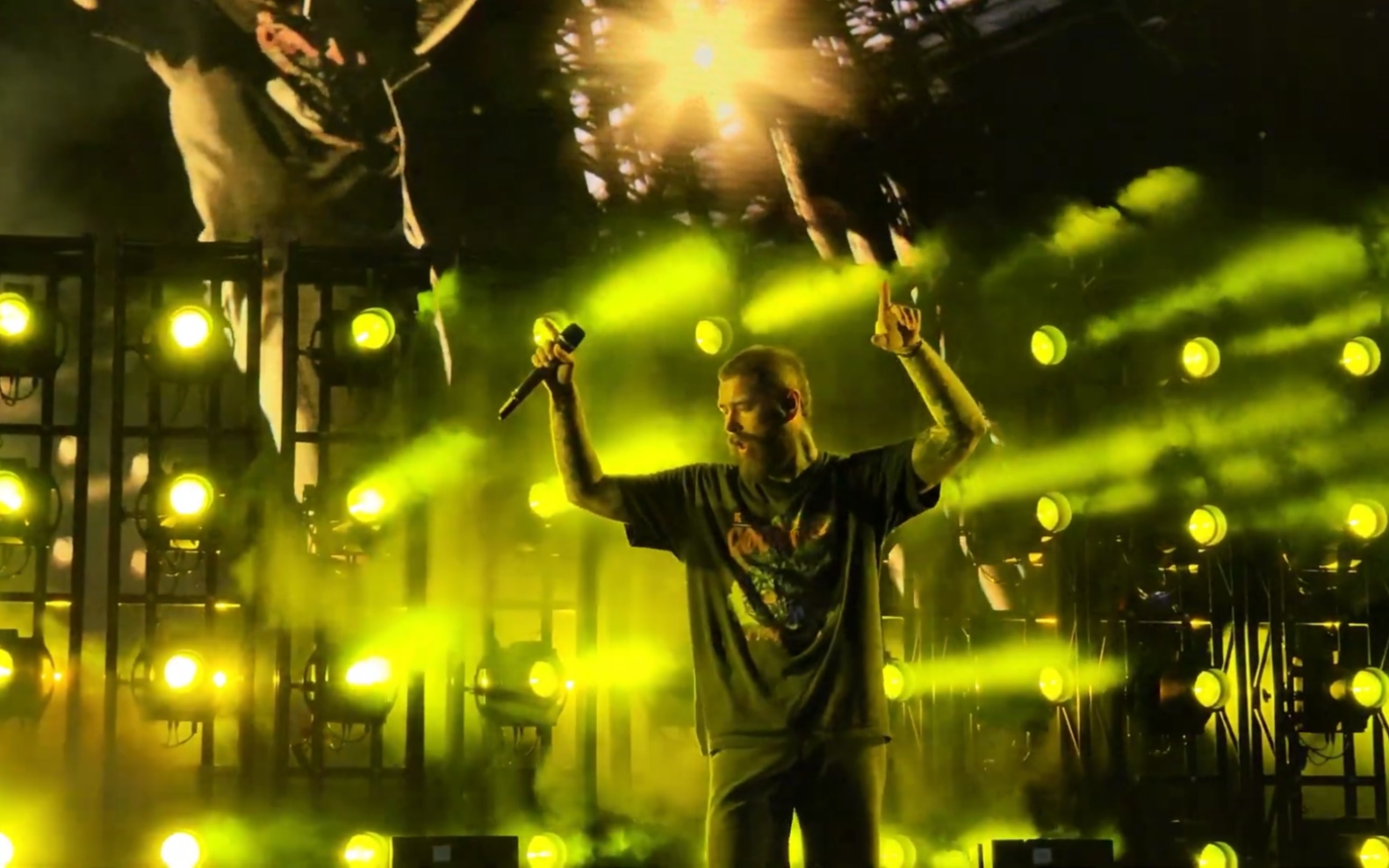 马龙演唱会暴瘦现场sunflower post malone