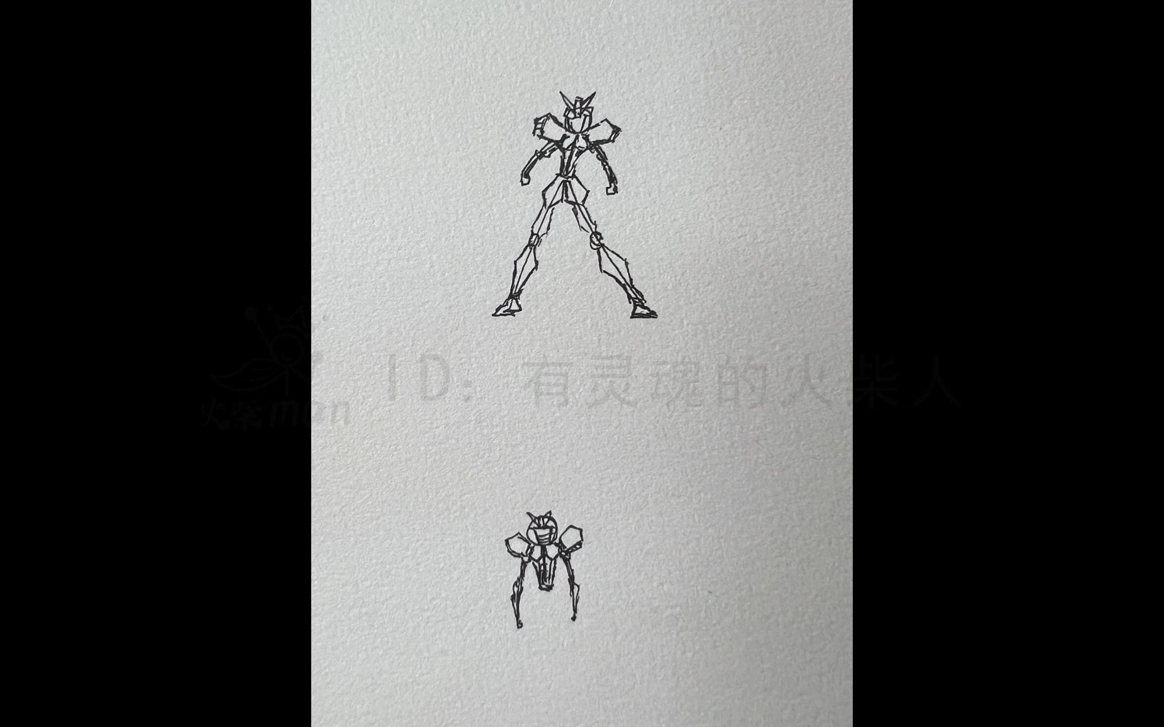 火柴人机甲的画法