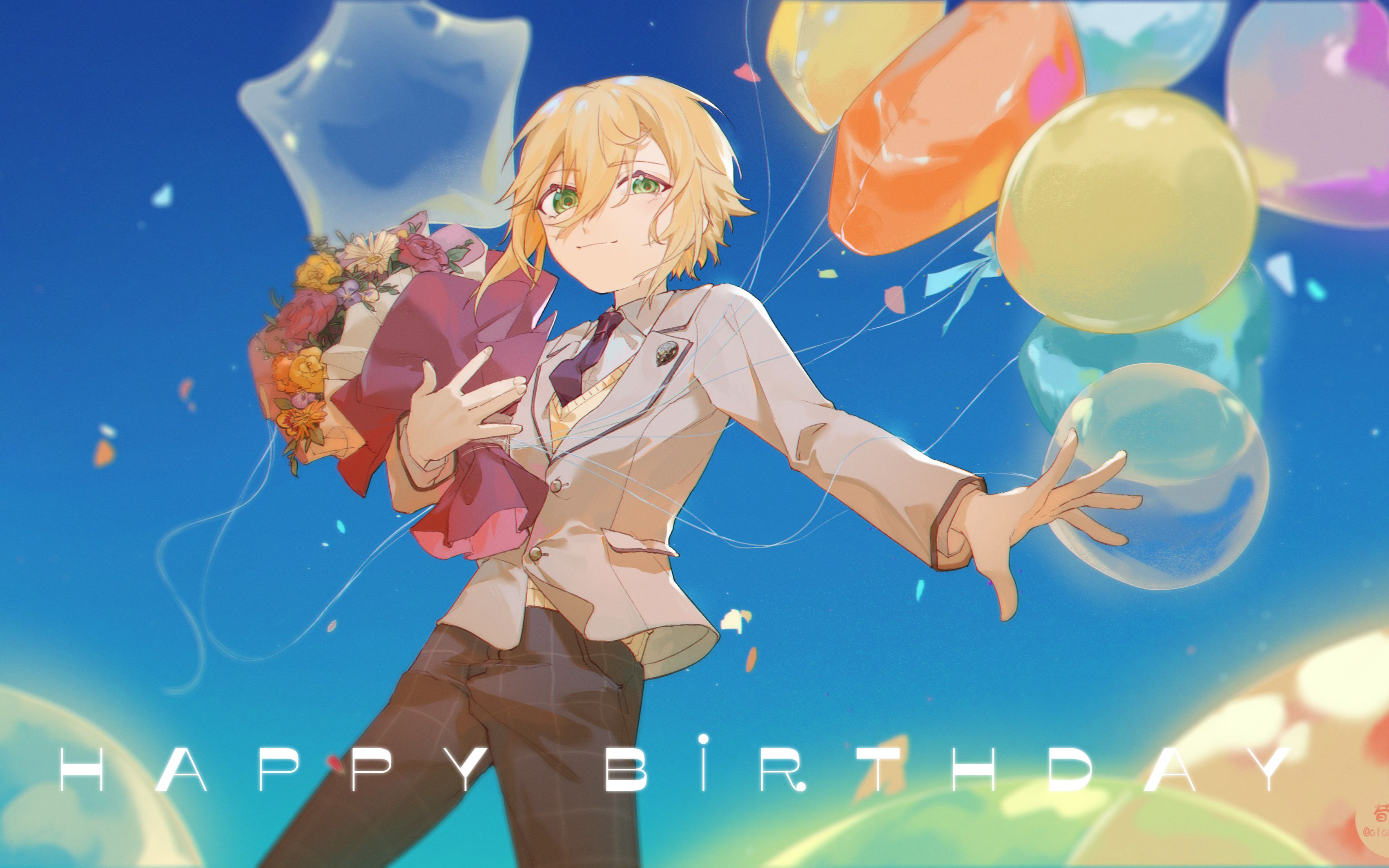 【插画】先定氛围后细化!卯月光生贺图上色过程倍速