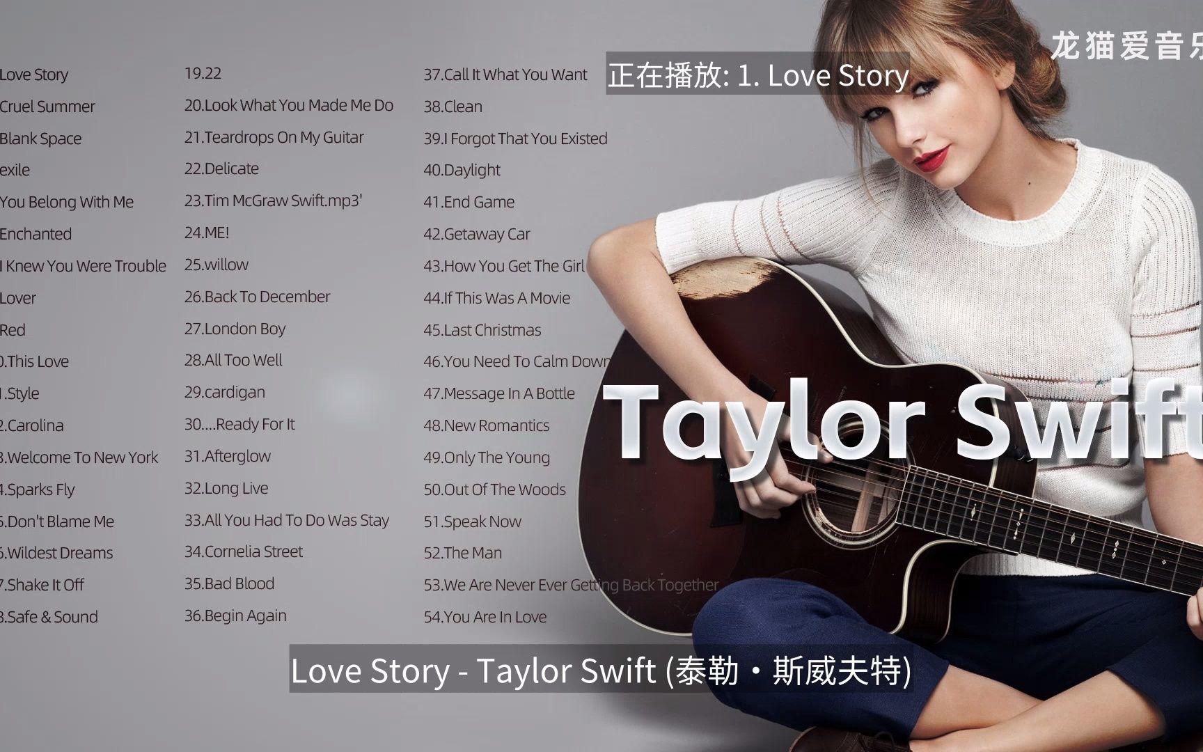 [图]霉霉 Taylor Swift-经典耐听的音乐合集/带歌词