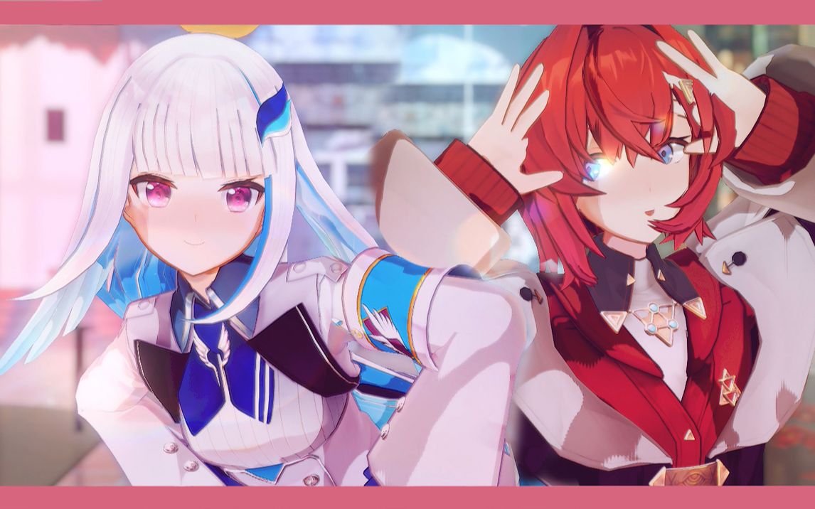 彩虹社mmd贴贴安洁莉泽皇女东京夏日相会78vtuber