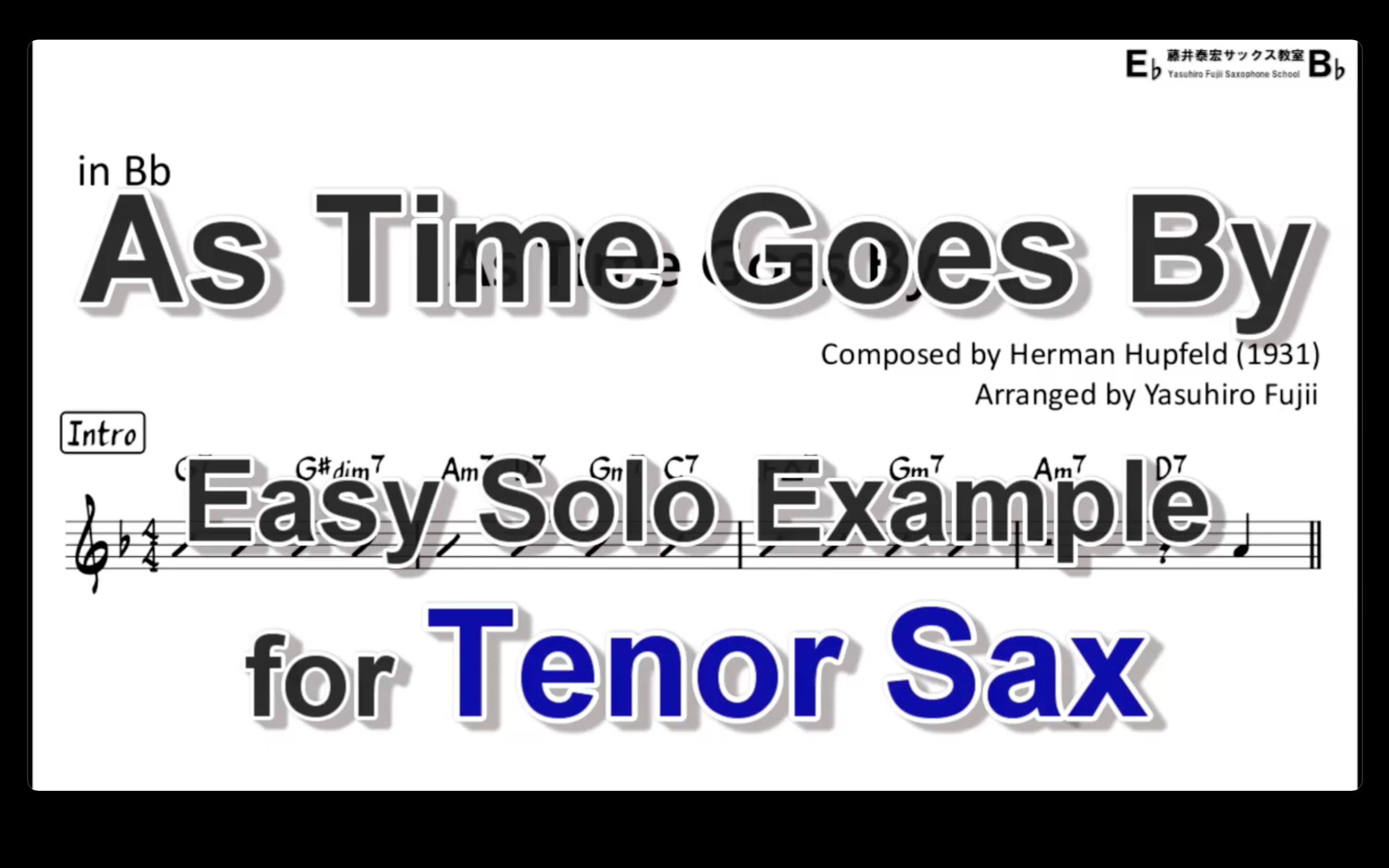 [图]【萨克斯谱】As Time Goes By (Bb solo example)