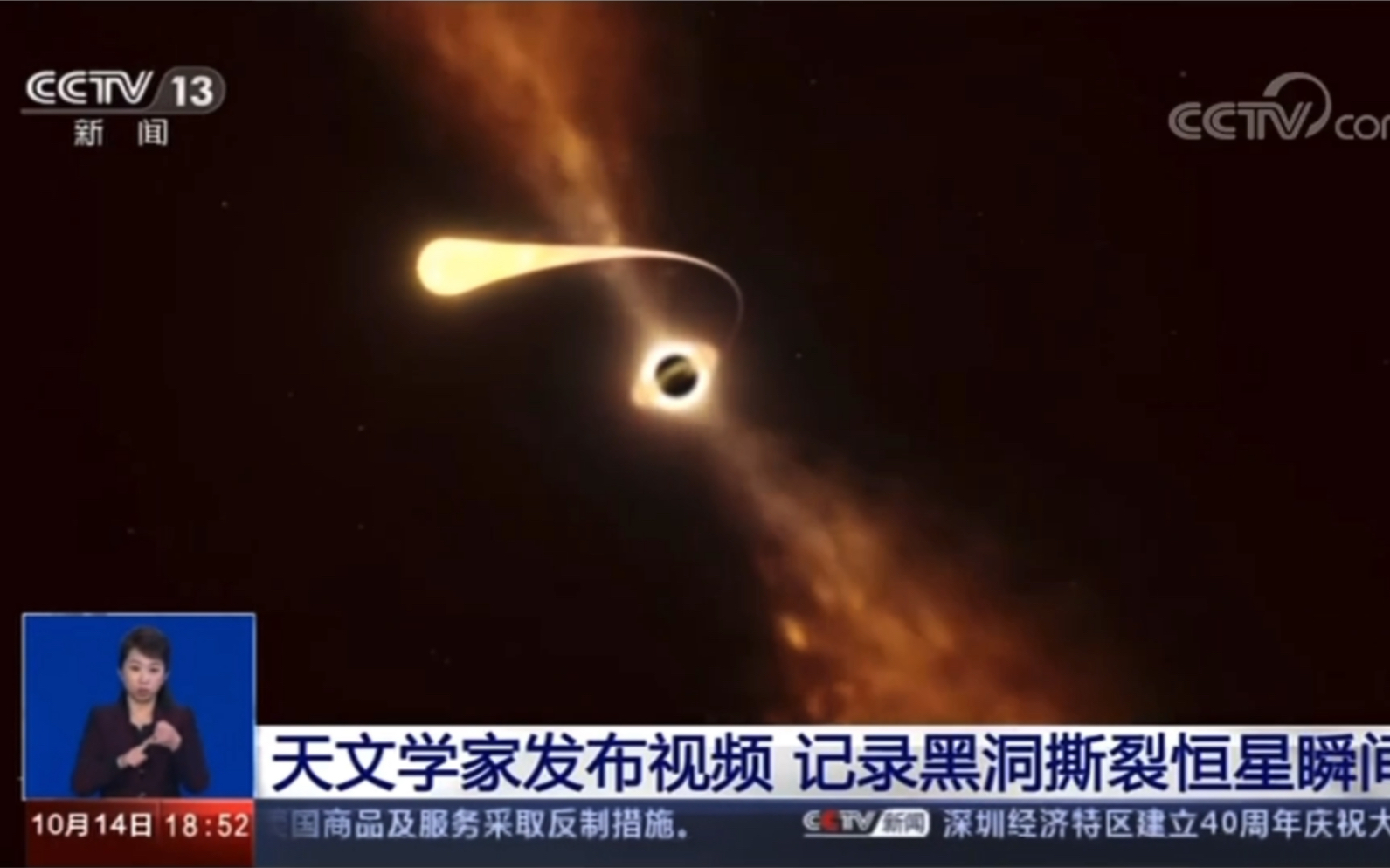 [图]震撼！视频记录黑洞撕裂恒星瞬间！