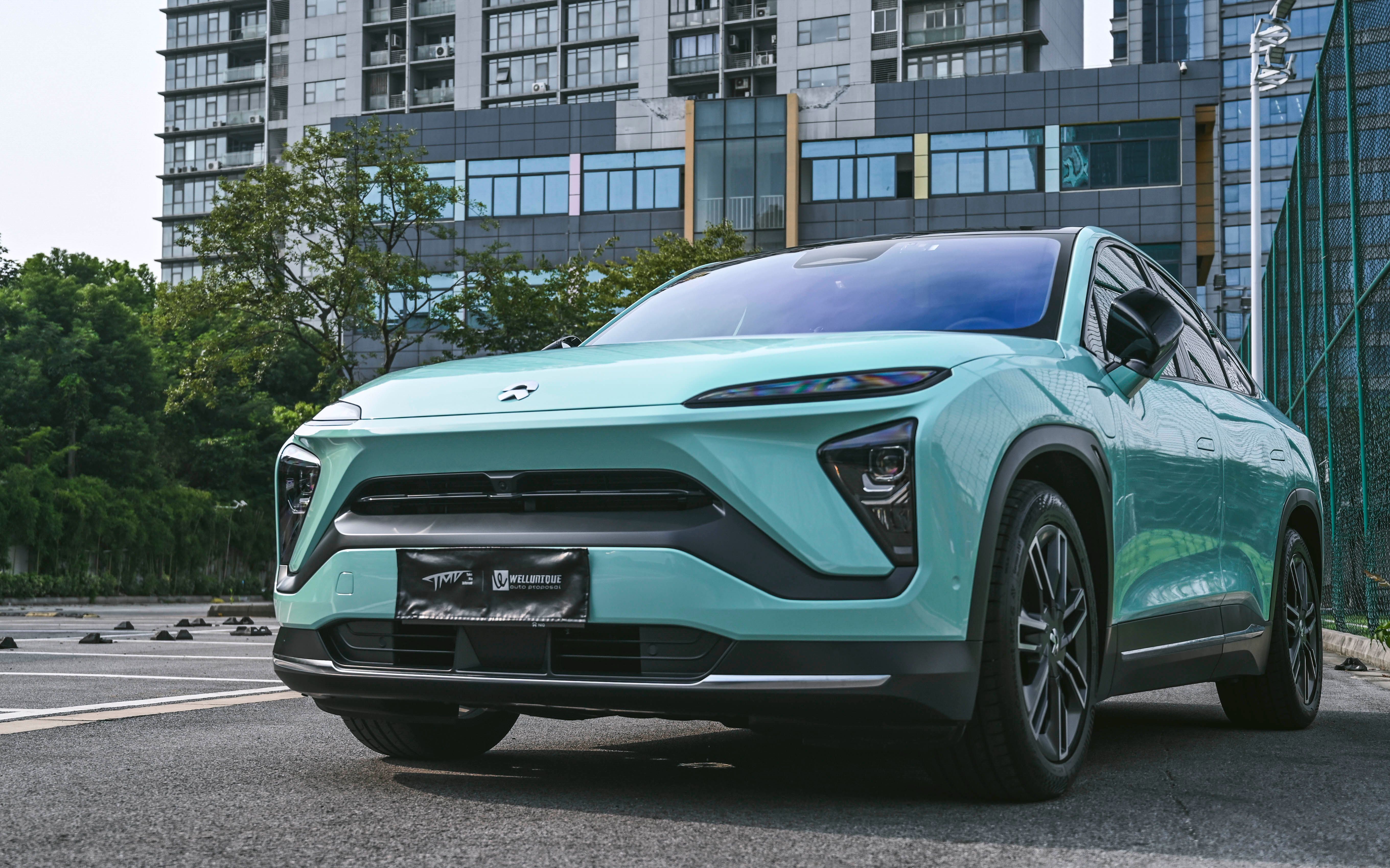 真·环保色 苏州无二汽车贴膜丨蔚来ec6改色嵯峨绿