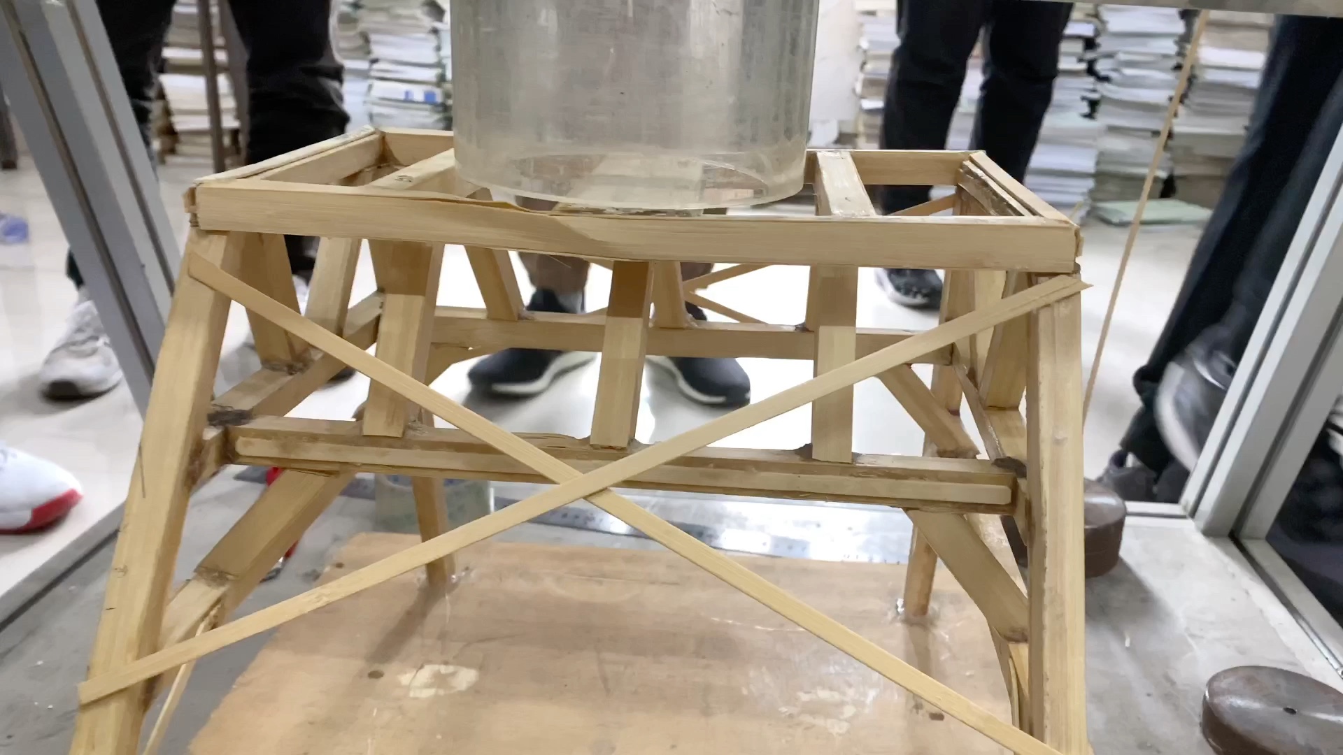 竹条制作大跨模型2kg撞击,3kg撞击