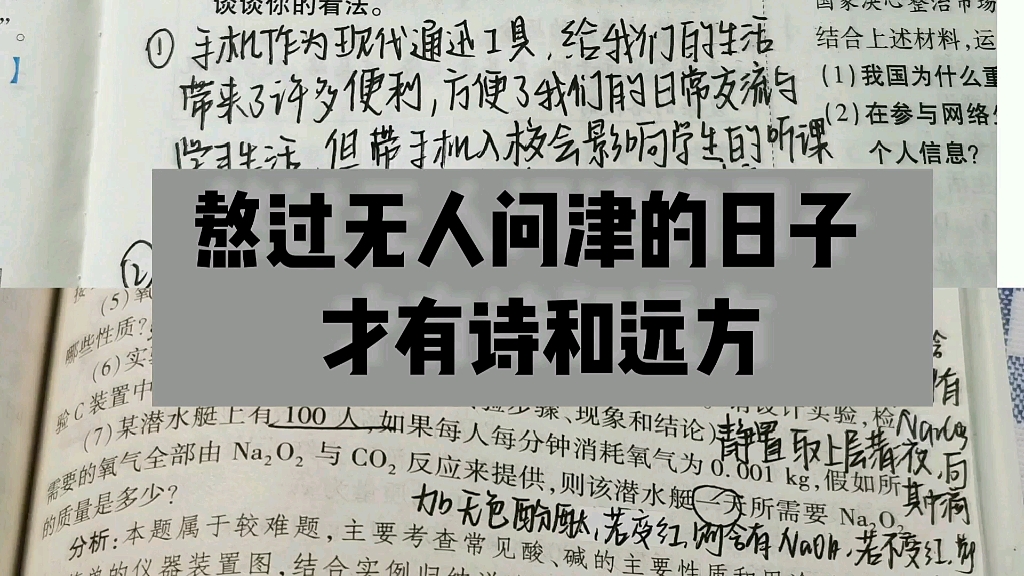 熬过无人问津的日子 才有诗和远方/sa/初三/网课日常