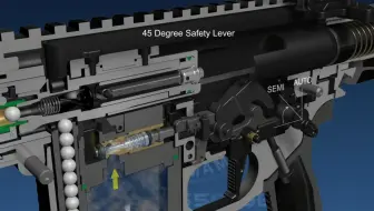 【欣赏】科普国外ar15型gas blow back工作原理 | airsoft水弹发射器gbb内部构造 | 3D动画
